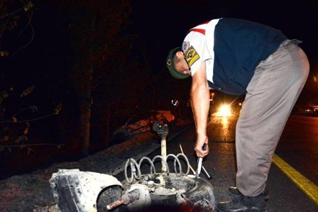 Aracın motoru 100 metre fırladı