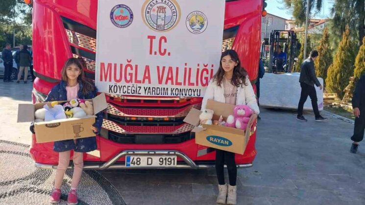 Köyceğizli Ceylin ve Filiz’den depremzede arkadaşları için duygu dolu hediye