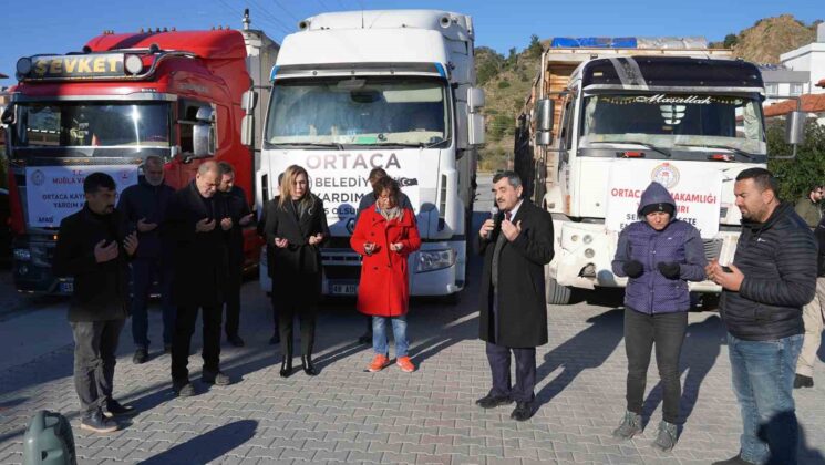 Ortaca’dan deprem bölgesine 7’inci TIR gönderildi